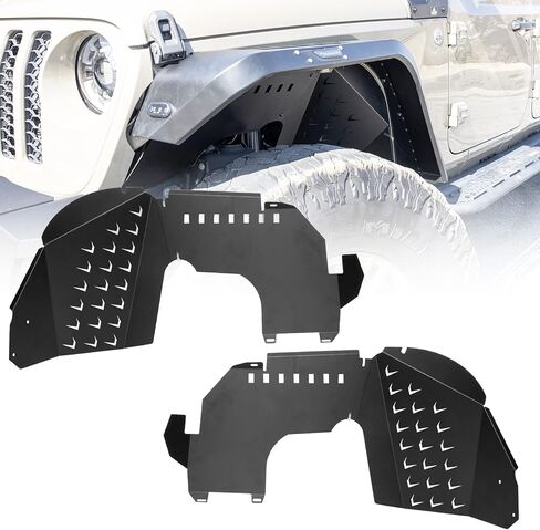 I1MOTOR بطانات الحاجز الداخلي لعام 2019 2020 2021 2022 2023 Jeep Gladiator JT 2WD & 4WD، 4 قطع أمامية وخلفية للطرق الوعرة من سبائك الصلب مشاعل سبلاش واقيات الطين وعجلات غطاء جيد in Kuwait