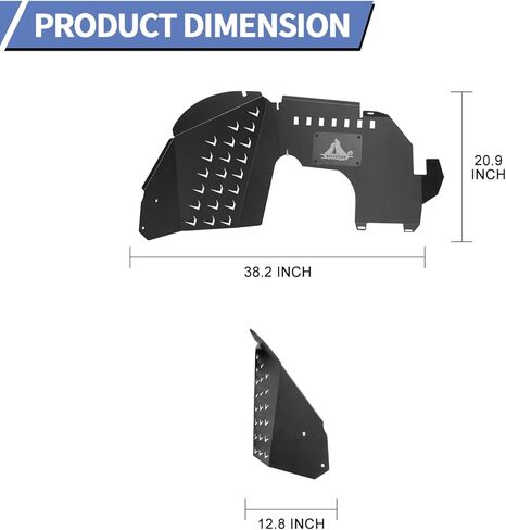 I1MOTOR بطانات الحاجز الداخلي لعام 2019 2020 2021 2022 2023 Jeep Gladiator JT 2WD & 4WD، 4 قطع أمامية وخلفية للطرق الوعرة من سبائك الصلب مشاعل سبلاش واقيات الطين وعجلات غطاء جيد in Kuwait