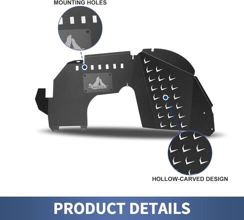 I1MOTOR بطانات الحاجز الداخلي لعام 2019 2020 2021 2022 2023 Jeep Gladiator JT 2WD & 4WD، 4 قطع أمامية وخلفية للطرق الوعرة من سبائك الصلب مشاعل سبلاش واقيات الطين وعجلات غطاء جيد in Kuwait