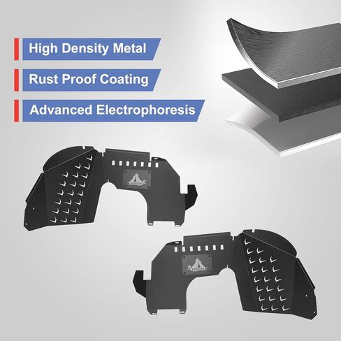 I1MOTOR بطانات الحاجز الداخلي لعام 2019 2020 2021 2022 2023 Jeep Gladiator JT 2WD & 4WD، 4 قطع أمامية وخلفية للطرق الوعرة من سبائك الصلب مشاعل سبلاش واقيات الطين وعجلات غطاء جيد in Kuwait