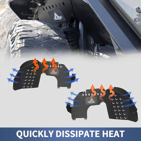 I1MOTOR بطانات الحاجز الداخلي لعام 2019 2020 2021 2022 2023 Jeep Gladiator JT 2WD & 4WD، 4 قطع أمامية وخلفية للطرق الوعرة من سبائك الصلب مشاعل سبلاش واقيات الطين وعجلات غطاء جيد in Kuwait