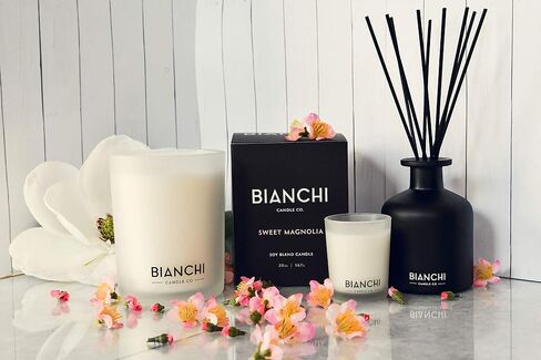 Luxury Scented Oil Reed Diffuser, Sweet Magnolia, 7 oz - Magnolia, Cherry, and Orange - Pure, Alcohol Free, Strong, Long Lasting, Beautiful, Artisan Crafted in Saudi Arabia