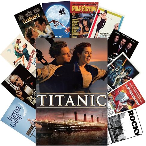 KoolKitz 12 pc Vintage Movie Posters Collage for Wall Decor | Classic Movie Posters for Room Decor | Movie Posters For Room Aesthetic | Retro Poster | Old Movie Posters | Unframed 12.6 x 8.9 Inches in Saudi Arabia