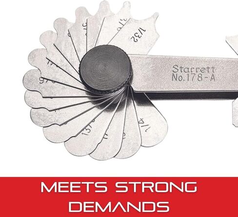 شريحة Starrett أو مقياس نصف القطر لنصف القطر المحدب والمقعر - مثالي للإنشاءات - الفولاذ المقاوم للصدأ، 30 ورقة، مقياس نصف قطر 1/32-1/4 بوصة، قراءة بوصة - 178A in Saudi Arabia
