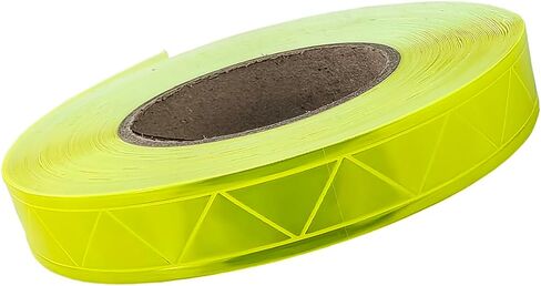 JINBING Glossy Reflective Strip Trim WarningTape PVC Backing Sew On for Safety Clothing Vest 1 inch x 27 Yard (Yellow) in Saudi Arabia