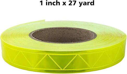 JINBING Glossy Reflective Strip Trim WarningTape PVC Backing Sew On for Safety Clothing Vest 1 inch x 27 Yard (Yellow) in Saudi Arabia