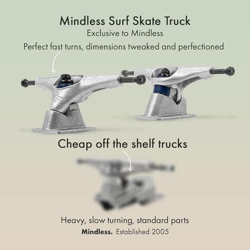 Mindless Surf Skate Trucks Sand Blasted Pair W Extra Bushings | 159mm Fast and Progressive Trucks Low Weight Responsive for Fast Turns Snappy Cutbacks | Spare Set for Longboard Surf Skateboard in Saudi Arabia