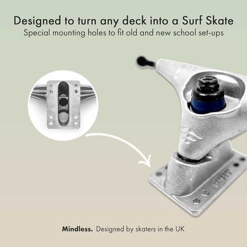 Mindless Surf Skate Trucks Sand Blasted Pair W Extra Bushings | 159mm Fast and Progressive Trucks Low Weight Responsive for Fast Turns Snappy Cutbacks | Spare Set for Longboard Surf Skateboard in Saudi Arabia
