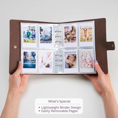 320 Pockets Sophisticated Textured PU Leather Photo Album For Fujifilm Instax Mini, Polaroid Snap PIC-300, Kodak Mini 3-Inch Film (Coffee Brown, For Instax Mini) in Saudi Arabia