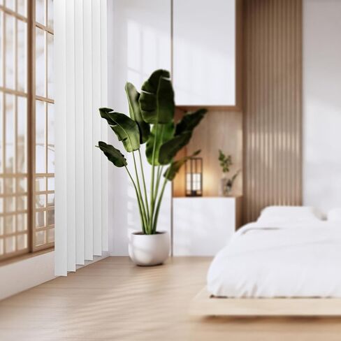 شرائح بديلة للمكفوفين الرأسية من الفينيل/PVC، 3 عبوات، باللون الأبيض الفاتح - نمط أملس ومنحني - طول صديق للبيئة وقابل للتشذيب - مثالي لاستبدال الستائر المكسورة in Kuwait