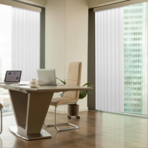 شرائح بديلة للمكفوفين الرأسية من الفينيل/PVC، 3 عبوات، باللون الأبيض الفاتح - نمط أملس ومنحني - طول صديق للبيئة وقابل للتشذيب - مثالي لاستبدال الستائر المكسورة in Kuwait