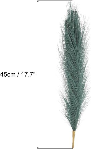 MECCANIXITY 6 Pack 42pcs Faux Pampas Grass,Tall 17.7"/45cm Fake Fluffy Pampas Grass Decor for Living Room Party Wall Vase Wedding Decoration,Dark Green in Saudi Arabia