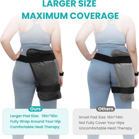 TABEKE Hip Heating Pad for Hip/Sciatica Pain Relief, Hip Support Brace, Lower Back/Thigh/Buttock Electric Heat Pad, Hot Physical Therapy Devices for Men, Women in Saudi Arabia