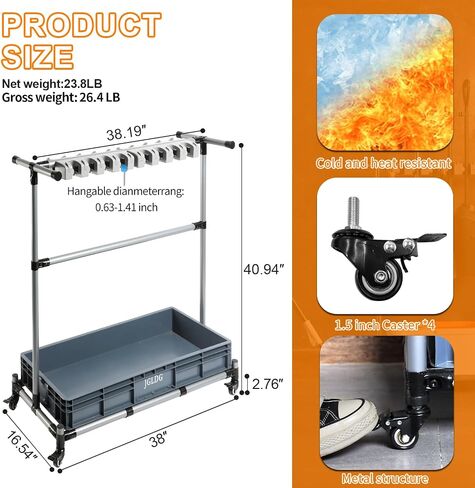 Mop and Broom Holder with Wheels - Keep Your Cleaning Tools Organized! (L) in Kuwait