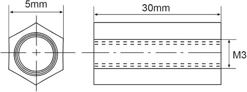 uxcell M3x25mm الألومنيوم فاصل عمود ثنائي الفينيل متعدد الكلور لطائرة RC، FPV كوادكوبتر، CNC، أسود، 10 قطع in Saudi Arabia