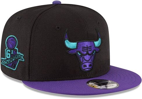 New Era Chicago Bulls 9FIFTY 6X NBA Finals Champions Retro 6 Aqua Snapback Cap, Adjustable Hat in Saudi Arabia