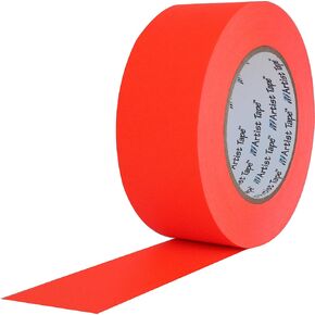 ProTapes Artist Tape Flatback Printable Paper Board or Console Tape, 60 yds Length x 1/2" Width, Fluorescent Orange (Pack of 1)