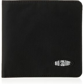 Big Skinny Men's RFID Blocking World Bi-Fold Slim Wallet with Zippered Pocket, Holds Up to 30 Cards, Black