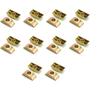 ZYAMY 20PCS Metal Half Moon Nut Furniture Connector 8mm Aperture 28 x 14 x 7mm Connect Furniture Washer Hardware Accessories Used for Headboards Wooden Railings Pedals