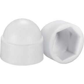uxcell Plastic Dome Nut Protection Cap Covers, M10 Nut Cover White 50pcs
