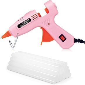 Hot Glue Gun Kit, Mini Hot Melt Glue Gun for Crafts with 30 Colorful Glue Sticks, Craft Glue Guns with Suction Cups Stand including Silicone Mat for Craft, School DIY Arts, and Home Repair
