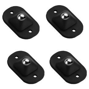 4 Pcs Self Adhesive Caster Wheels Mini Swivel Wheels Stainless Steel Paste 360 Degree Rotation Universal Wheel for Bins Bottom Storage Box Furniture Trash Can Kitchen Appliances (Black)