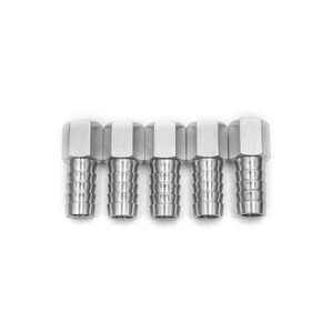 LTWFITTING Bar Production Stainless Steel 316 Barb Fitting Coupler 1/2" Hose ID x 1/4" Female NPT Air Fuel Water (Pack of 5)