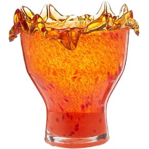 OK Lighting 8.75 Inch RNUM-Inch Orange Glass Decorative Fruit Bowl