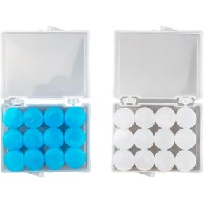 مجموعة من 24 سدادة أذن من السيليكون - تقليل الضوضاء الناعمة للنوم والسباحة ونطاق الرماية والشخير والحفلات الموسيقية والطائرات والسفر والعمل والدراسة in Kuwait