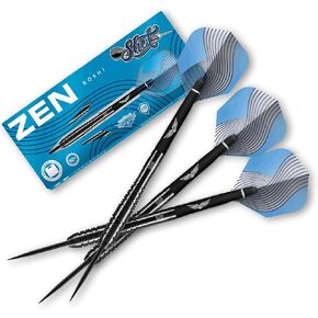 Shot! Darts Zen Roshi 90% Tungsten Pro Throwing Darts Steel Tip Set, Professional – Made in New Zealand – Designed Dart Flights for Women & Men – Metal Tip Bar Darts for Adults