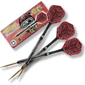 Shot! Darts Steel Tip, Warrior Kapene (22g/23g/24g/25g), 90% Tungsten, Center Balanced for Maximum Aerodynamics, Handcrafted Professional Dart Set and Flights Made in New Zealand, Metal Tip Bar Darts