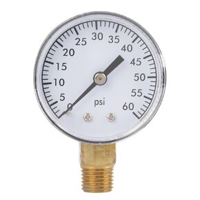 Pressure Gauge Dual Scale Air Gas Water Gauge 0-60psi with 1/4 Inches NPT Bottom Mount for Air Tank Accessory