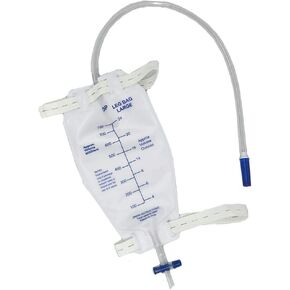 lifevv 4 Pack Easy-Tap Leg Bag Urinary Drainage Bag Anti-Reflux Valve, Cloth Straps Easy Flip Drain(750ML)