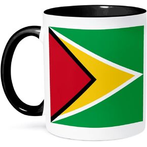 3dRose Flag of Guyana Mug, 11 oz, Black