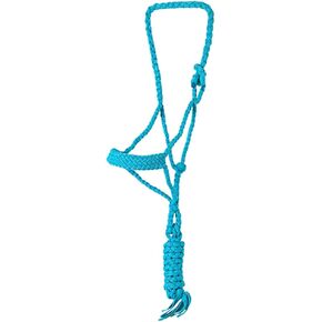 HILASON Western Horse Halter Basic Poly Rope with Lead Floral Leather 10 Ft | Horse Halter | Horse Poly Rope Halter | Rope Halters for Horses | Horse Halters and Lead Rope