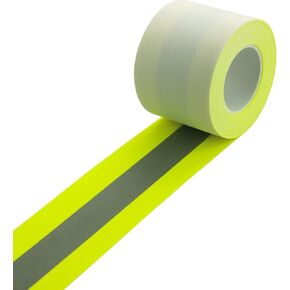 2" x 16' High Visibility Fluorescent Yellow Reflective Flame Fire Retardant FR Fabric Tape Sew on