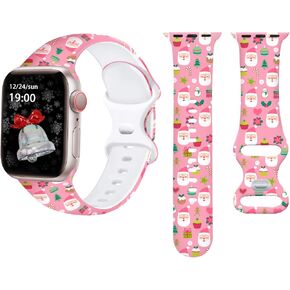 Floral Bands Compatible with Apple Watch Band 41mm 40mm 38mm for Women Girl, Fadeless Cute Floral Pattern Printed Silicone Band for iWatch SE Series 9 8 7 6 5 4 3 2 1 Ultra 2 holiday Gift