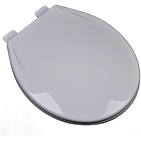 2Q1R6-80 Quik-Lok Round Slow Close Builder Grade Plastic Toilet Seat with Release N Clean and Vari-Adjust with Lok-Down Hinges, Silver Gray in Saudi Arabia