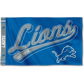 WinCraft Detroit Lions Script Logo Premium Flag