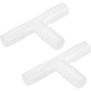 MECCANIXITY Tee Fitting Plastic Barb 3 Way Equal T Shaped Fitting Hose OD 1/2" for ID 11-11.5 mm Water Cooling Hose White Pack of 2