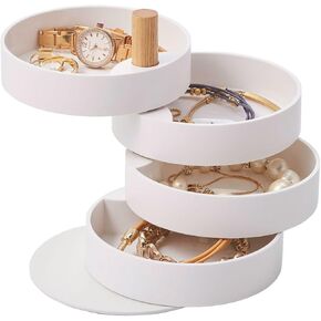 Yamazaki Home Stacked Jewelry Box Plastic + WoodSmallWhite
