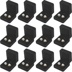 12 Pieces Classic Velvet Jewelry Earring Gift Box for Stud Earring Necklace Pendant, Jewellry Earring Storage Display Case for Christmas Wedding Engagement Birthday Anniversary
