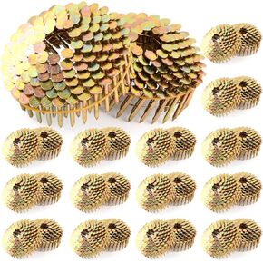 Roofing Nails 1-1/4" x .120 15 Degree Full Round Head Ring Shank Galvanized coil Roofing Nails, 3600 Count, Wire Collated Coil for Roofing Nail Gun