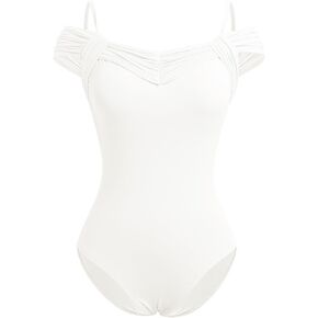 ملابس رقص الباليه من AFAVOM للنساء مع حمالة صدر وأشرطة ملابس داخلية للرقص والجمباز الغنائي in Kuwait