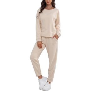 DAVID ARCHY Womens Sweatsuits 2 Piece Set 2024 Casual Sweat set for women Pullover and Jogger Sweatpants Tracksuit Lounge Set in Kuwait
