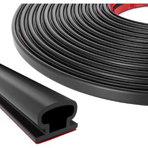 40 Feet Weather Stripping Door Seal Self-Adhesive Backing Easy to Cut D Shaped Door Weather Stripping for Door Soundproofing Insulation Large Gap Seal