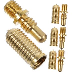 4 Sets Billiard Cue Screws Pool Cue Joint Accessories Pool Cue Joint Pin Screws Billiard Cue Tip Screws Billiard Cue Joint Connecting Screws Copper Extended Handle Cylinder