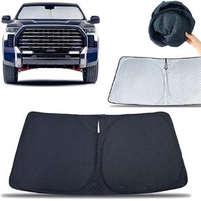 Compatible with Windshield Sunshade Protect 6-Layers Foldable Car Front Window Sunshade Sun Visor Protector Car Interior Shade for GMC Sierra 1500 2500 3500 2019-2024 (1pc Black)