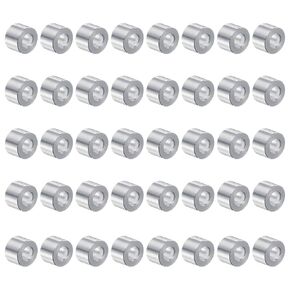 uxcell 40pcs Aluminum Spacer 5mm Bore x 10mm OD x 8mm Length Screw Standoff Bushing Plain Finish Round Metal Spacer for M5 Screws Bolts and Rods