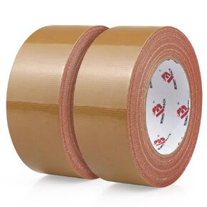 BOMEI PACK 2 Pack Brown Duct Tape Waterproof,2 Inch x 30 Yards,10 Mil Thickness Heavy Duty Dark Brown Duct Tape,Strong Strength,No Residue,Flexible and Tear by Hand for Professional Use
